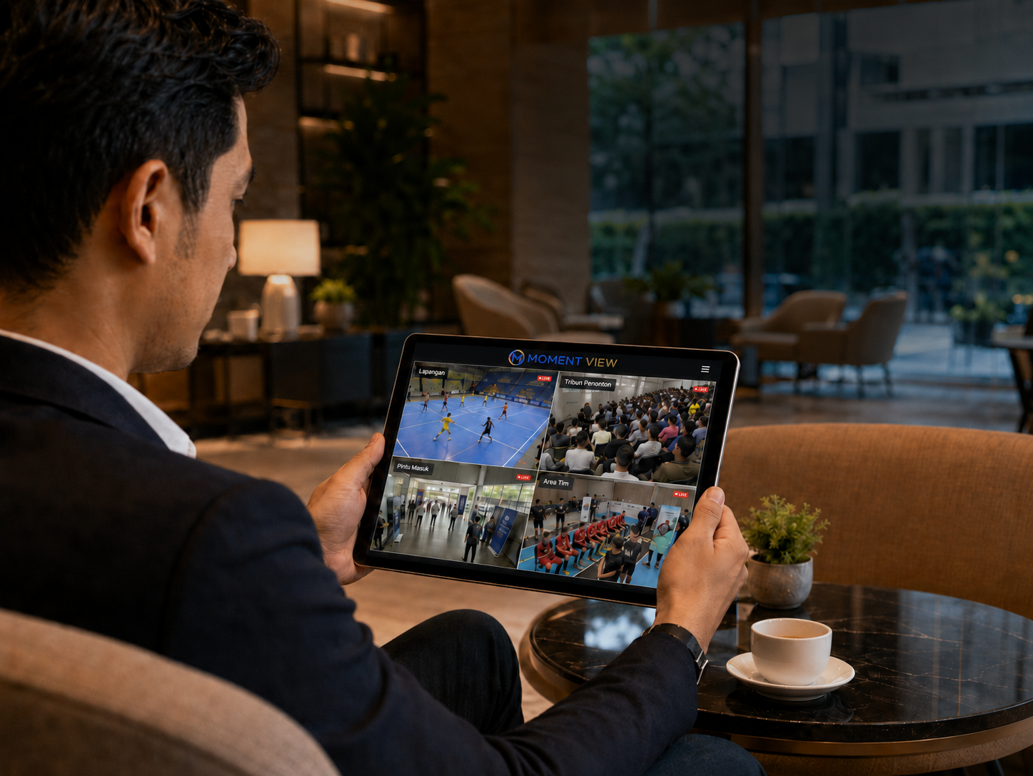 Live monitoring event melalui tablet