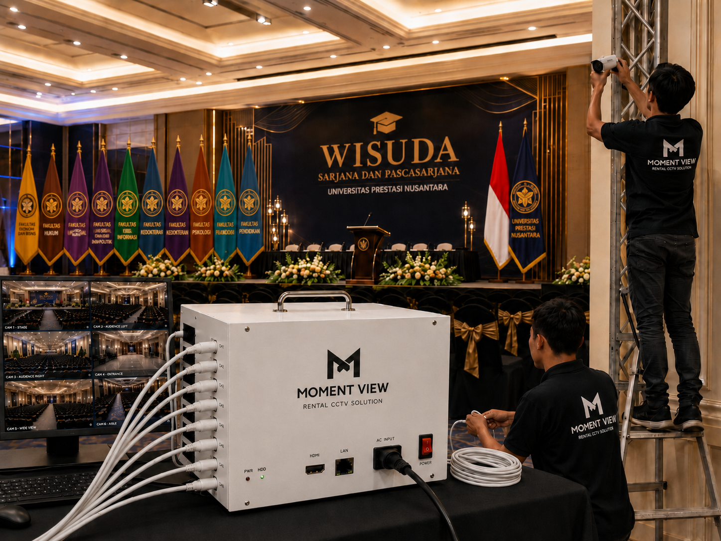 Persiapan instalasi CCTV oleh tim Moment View